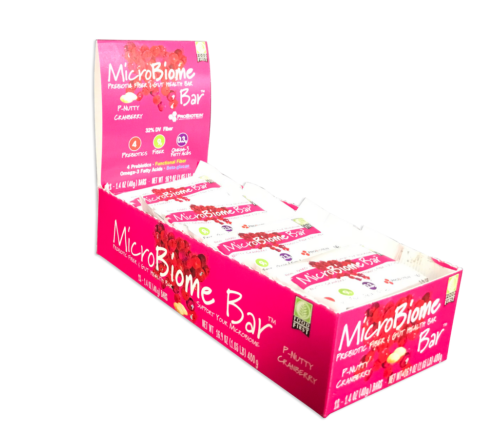 MicroBiome Bar® – P-Nutty Cranberry - Box of 12 Bars – Discounts Available