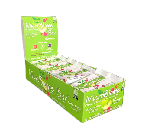 MicroBiome Bar® – Razz-Apple Almond - Box of 12 Bars – Discounts Available