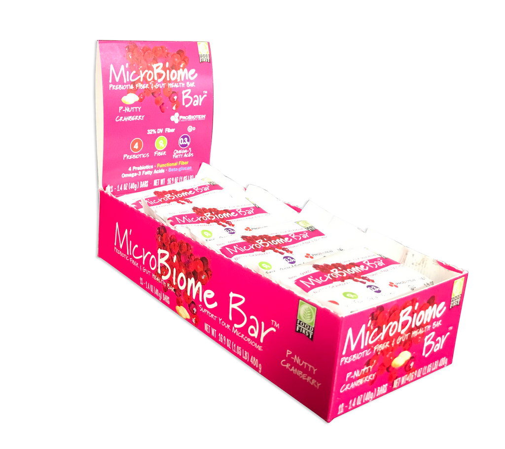 MicroBiome Bar® – P-Nutty Cranberry - Box of 12 Bars – FREE Shipping – Discounts Available